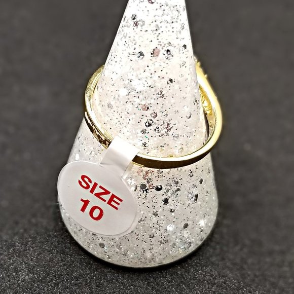 Gold Emerald Ring Size 10 Ring Bomb Party - Picture 2 of 3